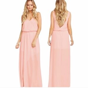 Show Me Your MuMu Kendall Maxi Dress XS Dusty Pink Chiffon Bridesmaid Wedding